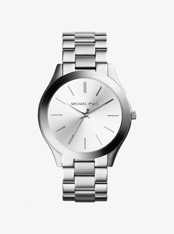 Damske Sliver-tone Hodinky Michael Kors Slim Runway Strieborne - Hodinky Michael Kors Lacne | KOSDQ-6075